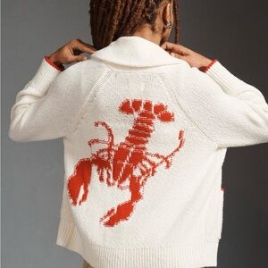 Maeve lobster cardigan sweater